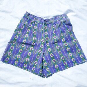 Vintage D.A.K Women High Waisted Tribal Native Shorts Sz 14